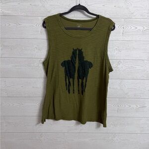 GAP Women’s Green Sleeveless Horse Tank Top. Size XL